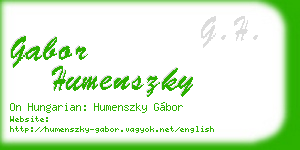 gabor humenszky business card