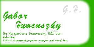 gabor humenszky business card